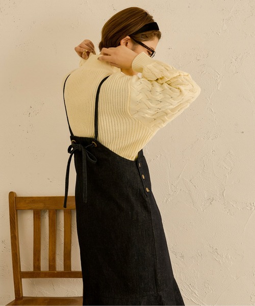 Ambre Neige（アンブルネージュ）の「マーメイドジャンパースカート／【WEB/EC限定商品】（サロペット/オーバーオール・レディース・オフホワイト/ダークブルー/ダークブラウン/ベージュ・FREE）」の9枚目の写真