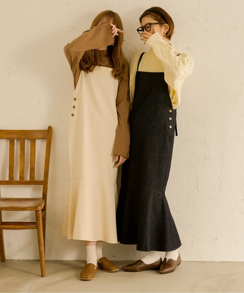 Ambre Neige（アンブルネージュ）の「マーメイドジャンパースカート／【WEB/EC限定商品】（サロペット/オーバーオール・レディース・オフホワイト/ダークブルー/ダークブラウン/ベージュ・FREE）」の12枚目の写真