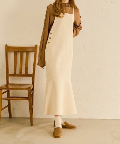 Ambre Neige（アンブルネージュ）の「マーメイドジャンパースカート／【WEB/EC限定商品】（サロペット/オーバーオール・レディース・オフホワイト/ダークブルー/ダークブラウン/ベージュ・FREE）」の21枚目の写真