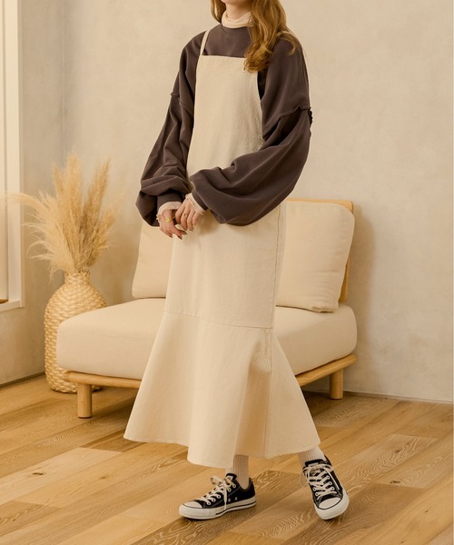 Ambre Neige（アンブルネージュ）の「マーメイドジャンパースカート／【WEB/EC限定商品】（サロペット/オーバーオール・レディース・オフホワイト/ダークブルー/ダークブラウン/ベージュ・FREE）」の8枚目の写真