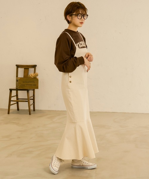 Ambre Neige（アンブルネージュ）の「マーメイドジャンパースカート／【WEB/EC限定商品】（サロペット/オーバーオール・レディース・オフホワイト/ダークブルー/ダークブラウン/ベージュ・FREE）」の19枚目の写真