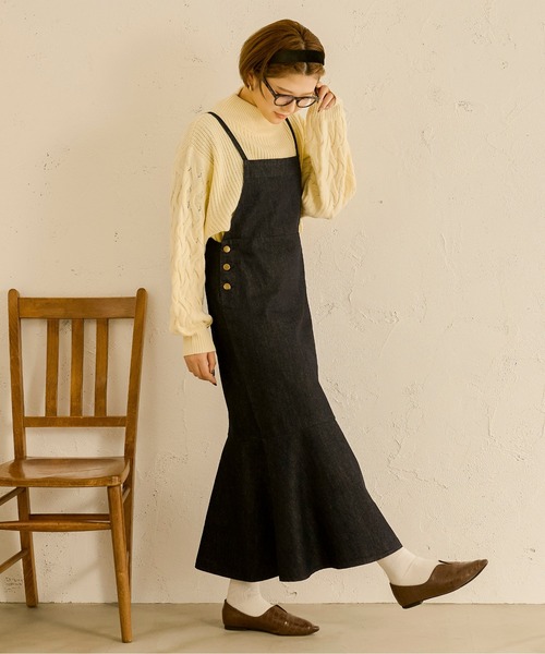 Ambre Neige（アンブルネージュ）の「マーメイドジャンパースカート／【WEB/EC限定商品】（サロペット/オーバーオール・レディース・オフホワイト/ダークブルー/ダークブラウン/ベージュ・FREE）」の22枚目の写真