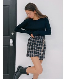 Tweed mini skirt