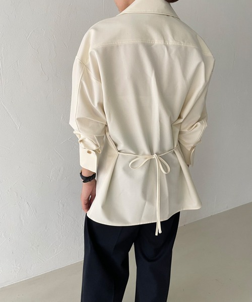 Leja（レジャ）の「【LEJA】ファスナー付きスリットミディ丈シャツ 