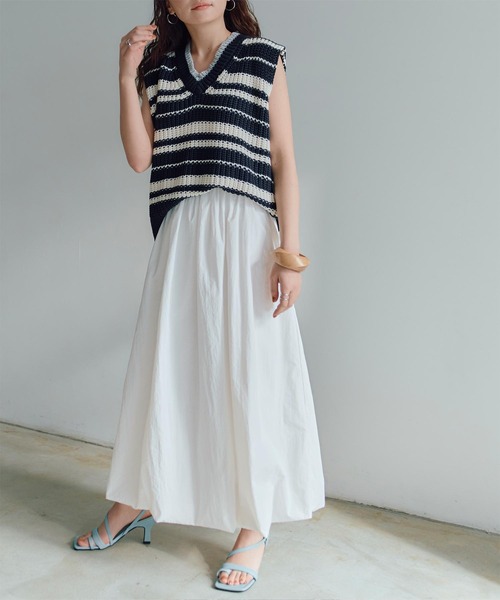 titivate（ティティベイト）の「ﾎﾞﾘｭｰﾑﾊﾞﾙｰﾝｽｶｰﾄ（スカート・レディース・ブラック/オフホワイト/グリーン・S/M/L）」の7枚目の写真