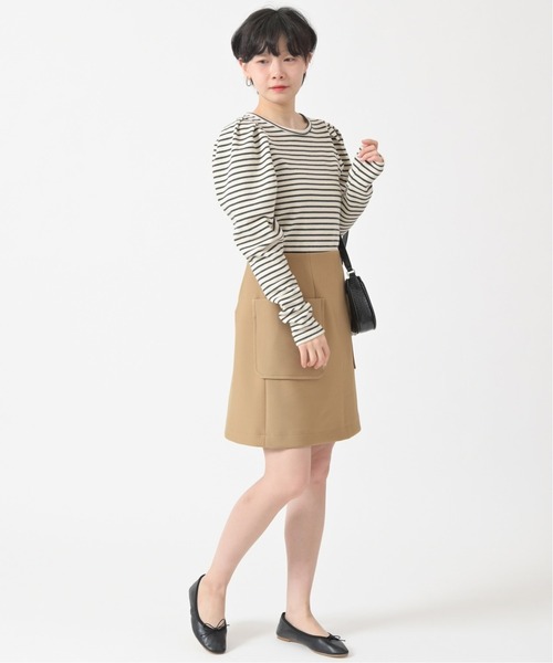 U by SPICK&SPAN(ユーバイスピックアンドスパン)の「ダブルクロスフロントポケットミニスカート◆(スカート・レディース・ベージュ・38/36/34)」の8枚目の写真