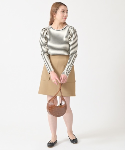 U by SPICK&SPAN(ユーバイスピックアンドスパン)の「ダブルクロスフロントポケットミニスカート◆(スカート・レディース・ベージュ・38/36/34)」の11枚目の写真
