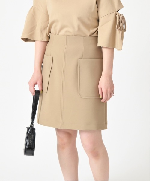 U by SPICK&SPAN(ユーバイスピックアンドスパン)の「ダブルクロスフロントポケットミニスカート◆(スカート・レディース・ベージュ・38/36/34)」の19枚目の写真