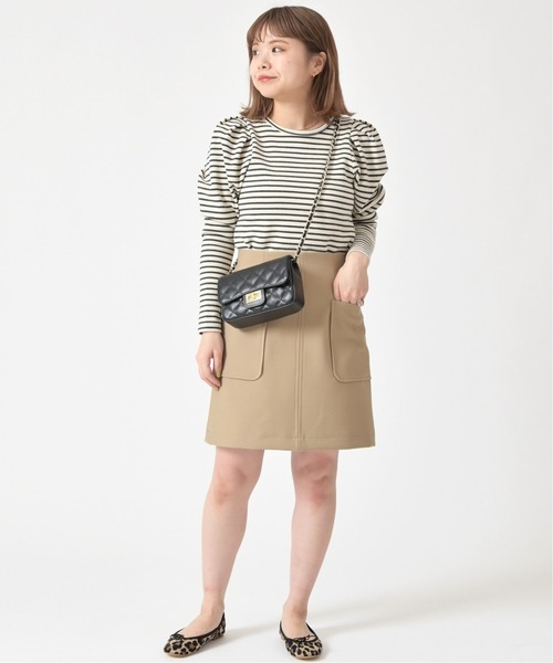U by SPICK&SPAN(ユーバイスピックアンドスパン)の「ダブルクロスフロントポケットミニスカート◆(スカート・レディース・ベージュ・38/36/34)」の20枚目の写真