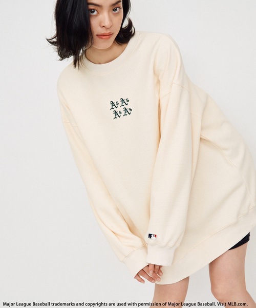 BACK TO THE FIELD(バック トゥー ザ フィールド)の「【MLB】ロゴサーマルオーバートップス(Tシャツ/カットソー・レディース・ホワイト/ネイビー/グリーン・FREE)」の18枚目の写真