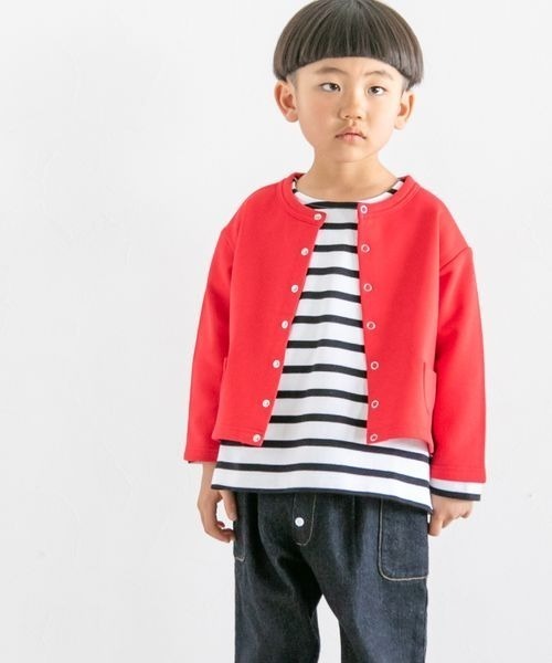 LOWRYS FARM（ローリーズファーム）の「カットカーディガンＬＳ　269292（カーディガン/ボレロ・キッズ・ブラック/レッド/アイボリー・110cm/120cm/130cm/140cm/150cm）」の3枚目の写真