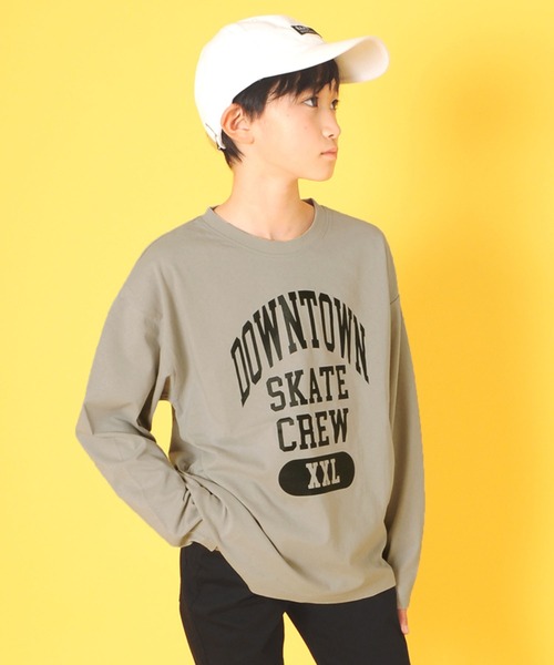 GLAZOS(グラソス)の「天竺・アソートプリント長袖Tシャツ(Tシャツ/カットソー・キッズ・ダークオレンジ/サックスブルー/ブラック/チャコールグレー/オレンジ/ダークグレー/ベージュ系その他/エメラルド/オフホワイト/ライトブルー/ライトグリーン/モスグリーン/ホワイト/ベージュ/グレー/グリーン・130cm/170cm/160cm/150cm/140cm)」の9枚目の写真