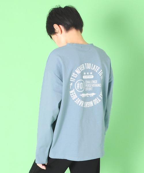 GLAZOS(グラソス)の「天竺・アソートプリント長袖Tシャツ(Tシャツ/カットソー・キッズ・ダークオレンジ/サックスブルー/ブラック/チャコールグレー/オレンジ/ダークグレー/ベージュ系その他/エメラルド/オフホワイト/ライトブルー/ライトグリーン/モスグリーン/ホワイト/ベージュ/グレー/グリーン・130cm/170cm/160cm/150cm/140cm)」の14枚目の写真