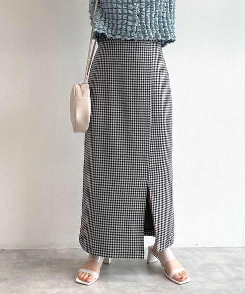 w closet（ダブルクローゼット）の「ピケスリットタイトスカート（スカート・レディース・グリーン/ブラック/ピンク/ライトベージュ/ホワイト×ピンク/ラベンダー/ピンク系その他/ブルー系その他/ブラック系その他・S/M）」の13枚目の写真