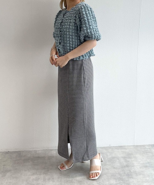 w closet（ダブルクローゼット）の「ピケスリットタイトスカート（スカート・レディース・グリーン/ブラック/ピンク/ライトベージュ/ホワイト×ピンク/ラベンダー/ピンク系その他/ブルー系その他/ブラック系その他・S/M）」の18枚目の写真