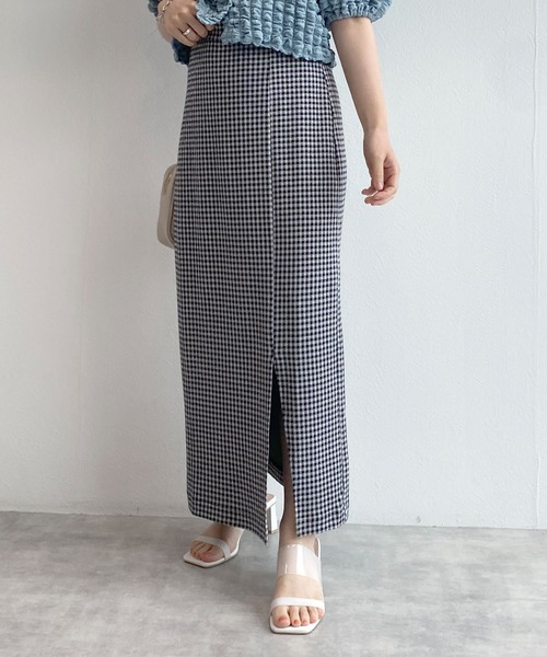 w closet（ダブルクローゼット）の「ピケスリットタイトスカート（スカート・レディース・グリーン/ブラック/ピンク/ライトベージュ/ホワイト×ピンク/ラベンダー/ピンク系その他/ブルー系その他/ブラック系その他・S/M）」の20枚目の写真