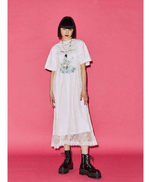 jouetie(ジュエティ)の「シアーレイヤードTワンピース(ワンピース・レディース・オフホワイト/ブラック/ブルー・MEDIUM)」の4枚目の写真