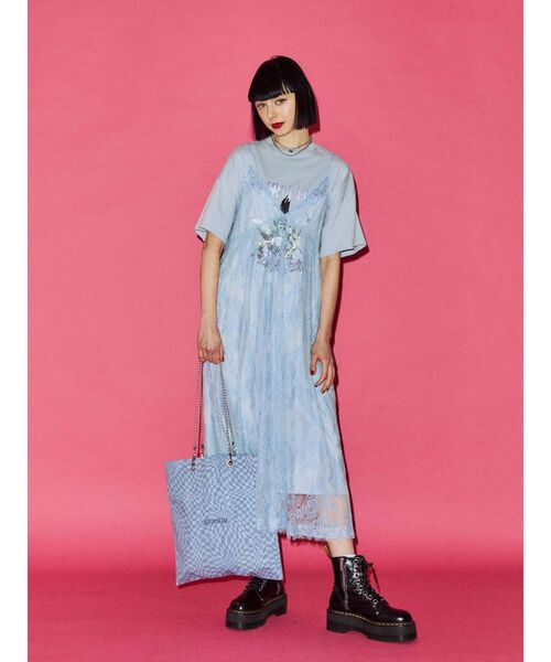 jouetie(ジュエティ)の「シアーレイヤードTワンピース(ワンピース・レディース・オフホワイト/ブラック/ブルー・MEDIUM)」の6枚目の写真