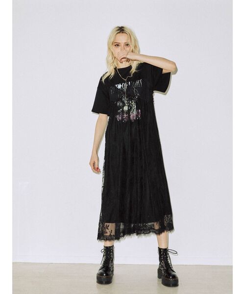 jouetie(ジュエティ)の「シアーレイヤードTワンピース(ワンピース・レディース・オフホワイト/ブラック/ブルー・MEDIUM)」の9枚目の写真