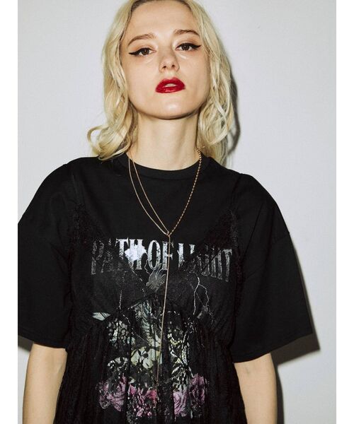 jouetie(ジュエティ)の「シアーレイヤードTワンピース(ワンピース・レディース・オフホワイト/ブラック/ブルー・MEDIUM)」の11枚目の写真