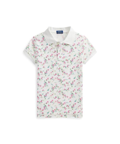 フローラル メッシュ ポロシャツ