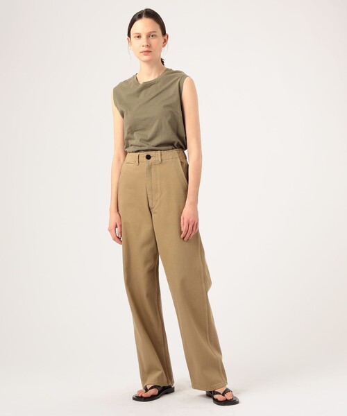 EDITION（エディション）の「HIGH TWIST CHINO コットン ハイツイストチノパンツ（その他パンツ・レディース・ベージュ・36/34）」の2枚目の写真