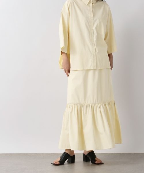 LOWRYS FARM（ローリーズファーム）の「ワンティアードスカート　269886（スカート・レディース・オフホワイト/ブラック/グリーン/イエロー・FREE）」の9枚目の写真