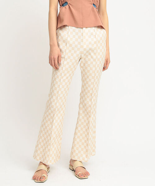 Ray BEAMS(レイビームス)の「Ray BEAMS / チェッカー柄 パンツ(その他パンツ・レディース・オフホワイト/グリーン・1/0)」の8枚目の写真