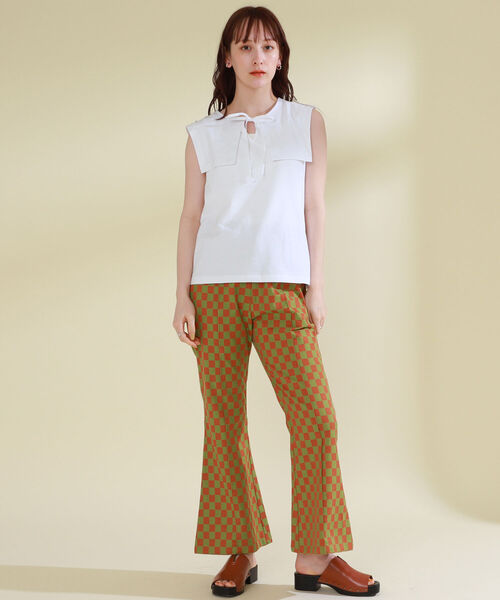 Ray BEAMS(レイビームス)の「Ray BEAMS / チェッカー柄 パンツ(その他パンツ・レディース・オフホワイト/グリーン・1/0)」の17枚目の写真