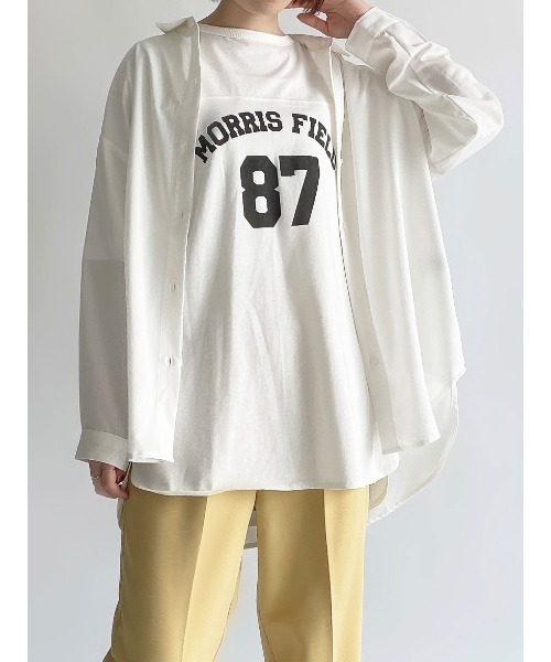 Samansa Mos2 blue（サマンサモスモスブルー）の「マルチスタイルシャツ（シャツ/ブラウス・レディース・ピンク/ブルー/ネイビー/ブラック/オフホワイト/サックスブルー/クリーム・LARGE/MEDIUM）」の2枚目の写真