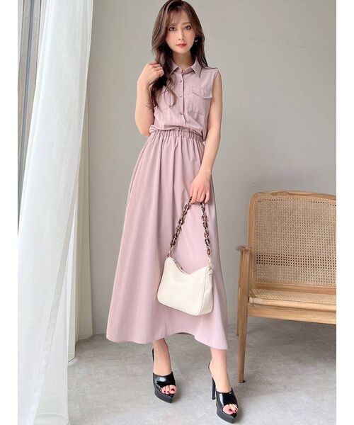 RESEXXY(リゼクシー)の「ノースリーブシャツワンピース(シャツワンピース・レディース・その他1/ベージュ/ブラック/ホワイト・FREE)」の5枚目の写真