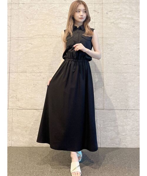 RESEXXY(リゼクシー)の「ノースリーブシャツワンピース(シャツワンピース・レディース・その他1/ベージュ/ブラック/ホワイト・FREE)」の9枚目の写真