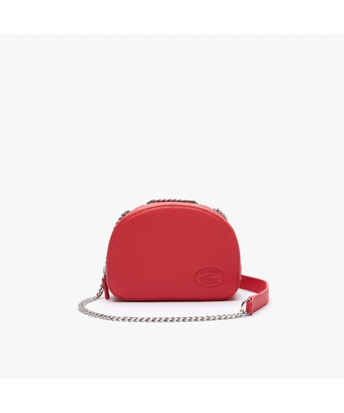 LACOSTE(ラコステ)の「クロコクルー ミニチェーンショルダーバッグ(ショルダーバッグ・レディース・ブラック/チェリーピンク・FREE)」の1枚目の写真