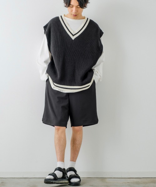 improves（インプローブス）の「カットジョーゼット ワイド ショートパンツ セットアップ対応（その他パンツ・メンズ・ネイビー/ブラック/ライトグレー/ベージュ/サックスブルー/グレー・MEDIUM/LARGE）」の16枚目の写真