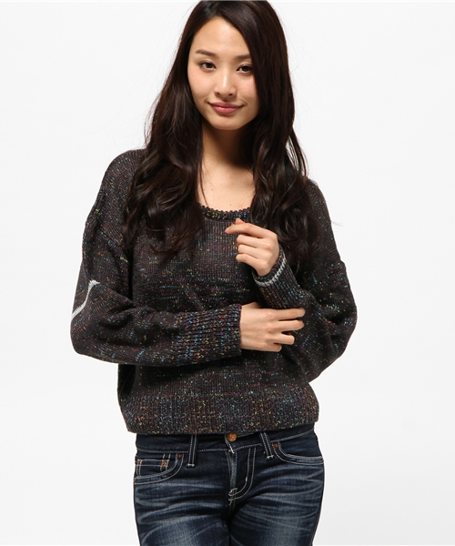 Kastane（カスタネ）の「【Kastane】かすり編みニットプルオーバー（ニット/セーター・レディース・オフホワイト/チャコールグレー・FREE）」の13枚目の写真