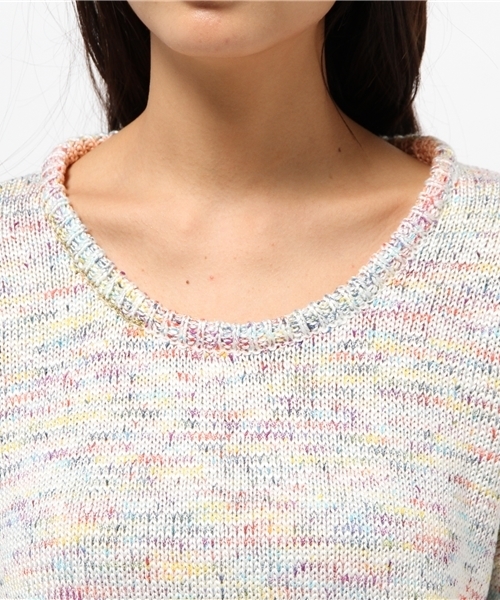 Kastane（カスタネ）の「【Kastane】かすり編みニットプルオーバー（ニット/セーター・レディース・オフホワイト/チャコールグレー・FREE）」の6枚目の写真