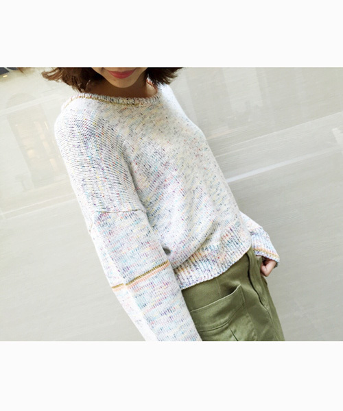 Kastane（カスタネ）の「【Kastane】かすり編みニットプルオーバー（ニット/セーター・レディース・オフホワイト/チャコールグレー・FREE）」の15枚目の写真