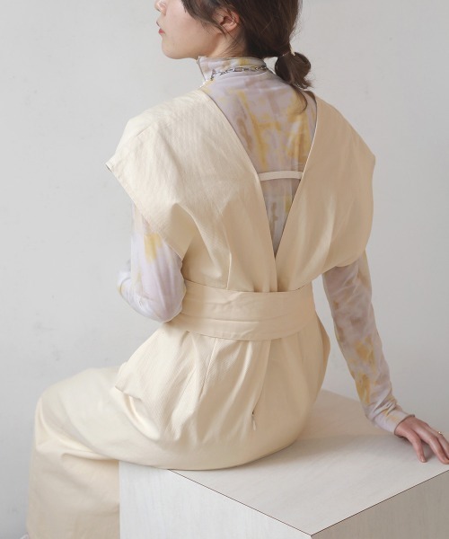 Bab（バブ）の「リボンセットジャンスカ（ジャンパースカート・レディース・ブラウン/ブラック/アイボリー・M）」の2枚目の写真