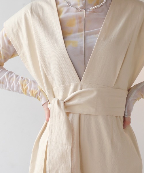 Bab（バブ）の「リボンセットジャンスカ（ジャンパースカート・レディース・ブラウン/ブラック/アイボリー・M）」の5枚目の写真