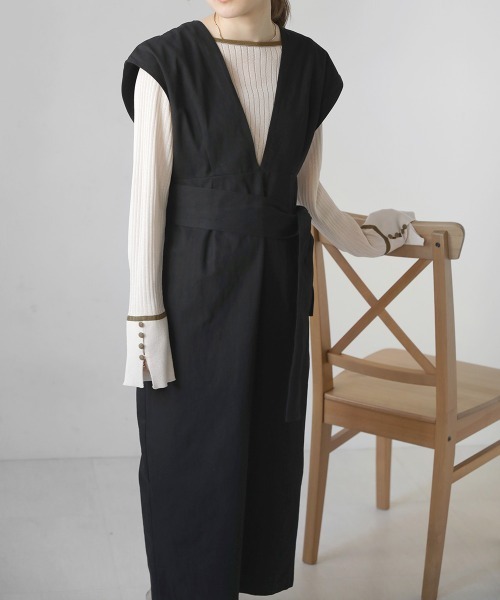 Bab（バブ）の「リボンセットジャンスカ（ジャンパースカート・レディース・ブラウン/ブラック/アイボリー・M）」の12枚目の写真