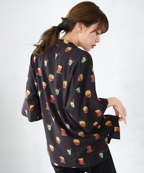 MILKFED.（ミルクフェド）の「JUNK FOOD SHIRT（シャツ/ブラウス・レディース・ブラック/ベージュ・ONE SIZE）」の4枚目の写真