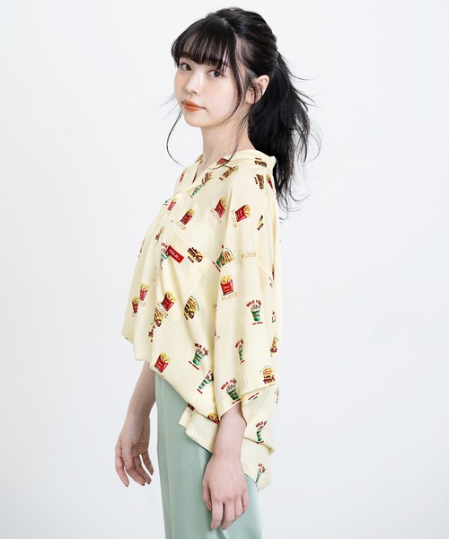 MILKFED.（ミルクフェド）の「JUNK FOOD SHIRT（シャツ/ブラウス・レディース・ブラック/ベージュ・ONE SIZE）」の5枚目の写真