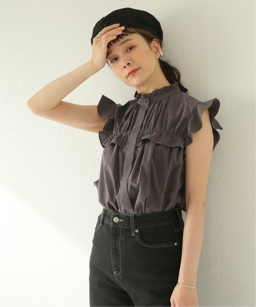 JOURNAL STANDARD relume（ジャーナルスタンダード　レリューム）の「《WEB限定追加》フリルノースリーブブラウス（シャツ/ブラウス・レディース・ホワイト/グレー/ブルー・FREE）」の10枚目の写真