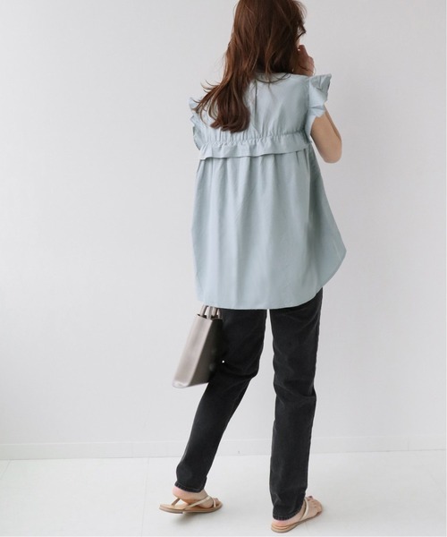 JOURNAL STANDARD relume（ジャーナルスタンダード　レリューム）の「《WEB限定追加》フリルノースリーブブラウス（シャツ/ブラウス・レディース・ホワイト/グレー/ブルー・FREE）」の19枚目の写真