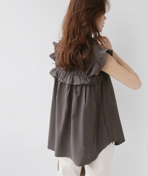 JOURNAL STANDARD relume（ジャーナルスタンダード　レリューム）の「《WEB限定追加》フリルノースリーブブラウス（シャツ/ブラウス・レディース・ホワイト/グレー/ブルー・FREE）」の7枚目の写真