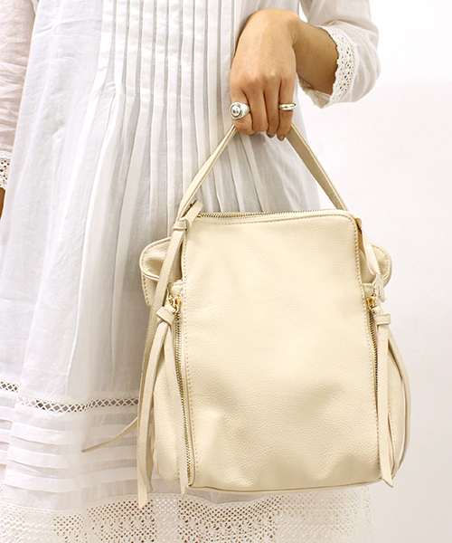 mystic（ミスティック）の「3WAYBAG（トートバッグ・レディース・アイボリー/ブラック/ブルー/キャメル/ライトブルー・FREE/ﾌﾘ-）」の2枚目の写真