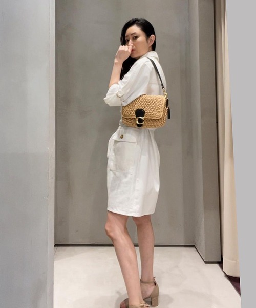 【値下げ】coach コーチ　スタッズ付きベージュカゴバッグ COACH（コーチ）の「ソフト タビー ショルダー バッグ（かご