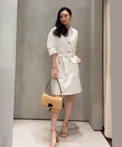 COACH かごバッグ ベージュ COACH（コーチ）の「ソフト タビー ショルダー バッグ（かご