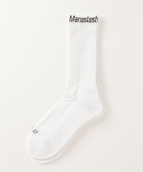 MANASTASH(マナスタッシュ)の「MANASTASH N.A.U/マナスタッシュエスエーユー N.A.U SOCKS ソックス(ソックス/靴下・メンズ・ホワイト/ブラック/グレー・FREE)」の1枚目の写真