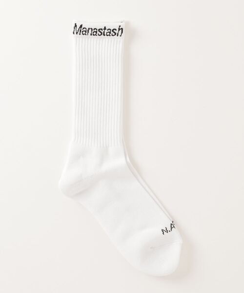 MANASTASH(マナスタッシュ)の「MANASTASH N.A.U/マナスタッシュエスエーユー N.A.U SOCKS ソックス(ソックス/靴下・メンズ・ホワイト/ブラック/グレー・FREE)」の4枚目の写真